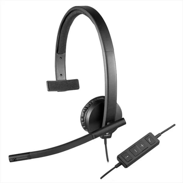 DIADEMA H570e STEREO Logitech Corporativo Biaural Alámbrico USB Compatible Win-Mac Micrófono Suspensión Ruido Cable Plano Con Controles Garantía 2Años-NEGRO, vista 1