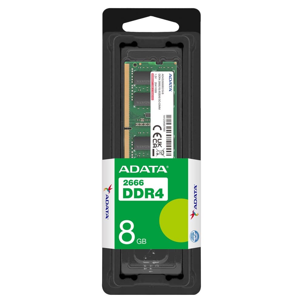ADATA MEMORIA RAM PORTATIL DDR4 8GB BUS 2666, vista 1
