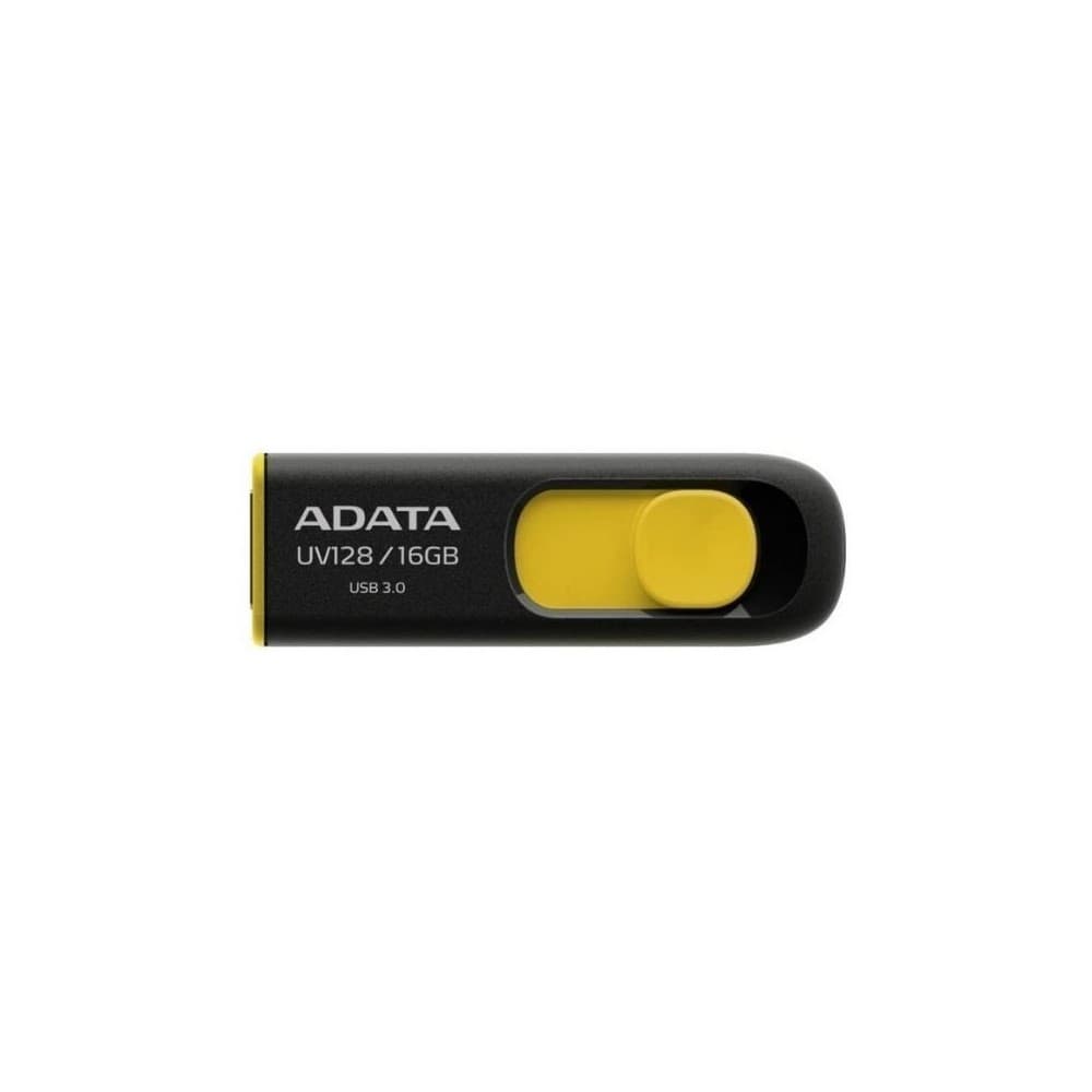 MEMORIA ADATA USB 3.1 UV128 RETRACTIL 16GB NEGRA-AMARILLA, vista 1