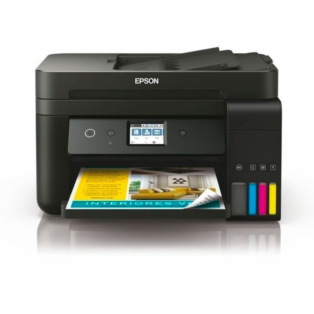 Multifuncional Epson Ecotank L6191 Color de botellas. Conectividad USB/ Inalámbrica/ Imprime/ Copia/ Fax/ Ethernet. Velocidad impresión máxima: Negro 33 ppm y Color 20 ppm, vista 1