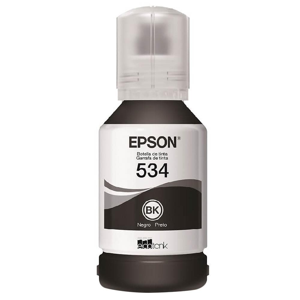 Botella Epson T534120-AL negra pigmentada - Nueva Serie M (M1120 - M2170 - M3170)(11,000 paginas), vista 1