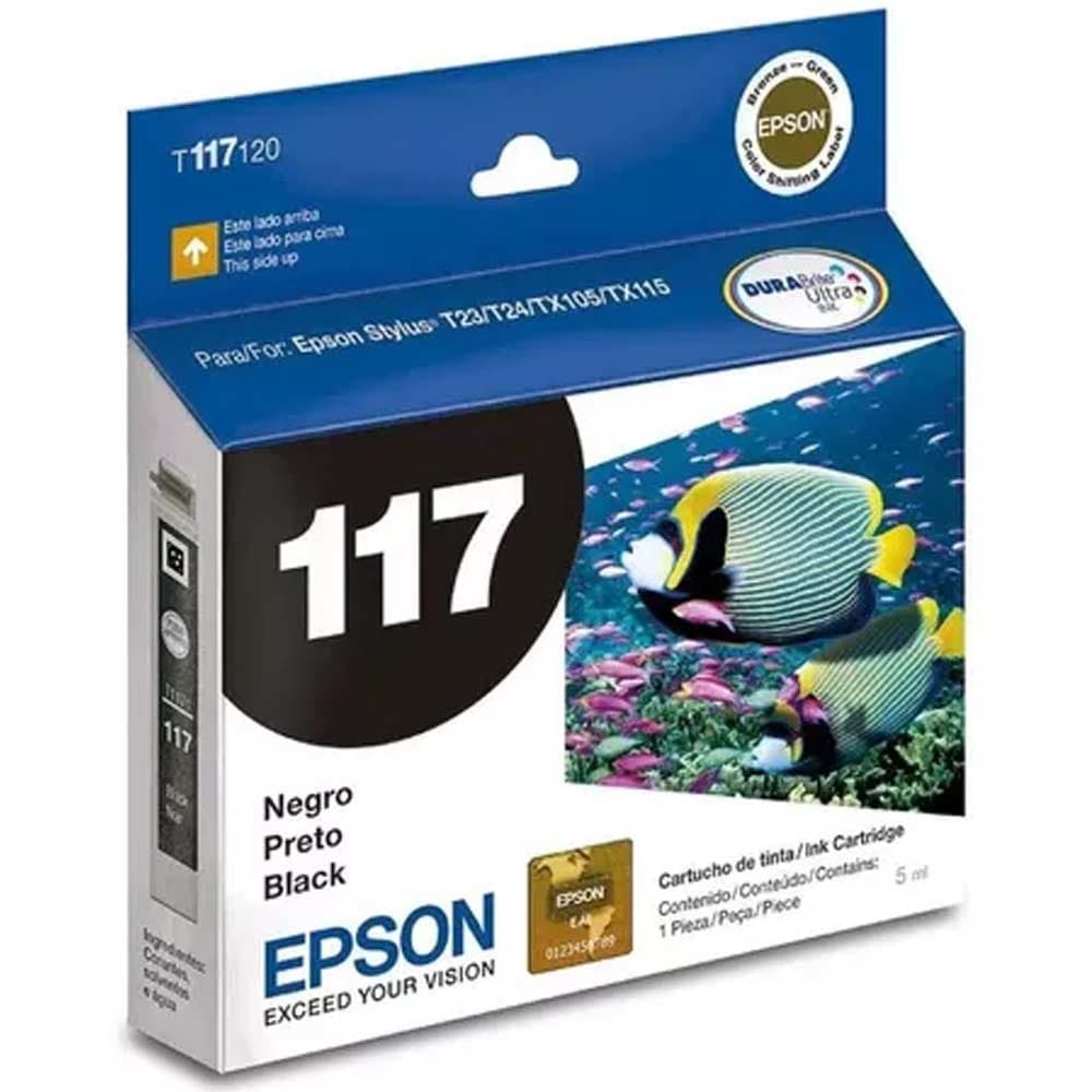 Cartucho  Epson T117120-AL - Stylus Black T23 / Tx105 / T24 / Tx115  Aprox 180 PG, vista 1