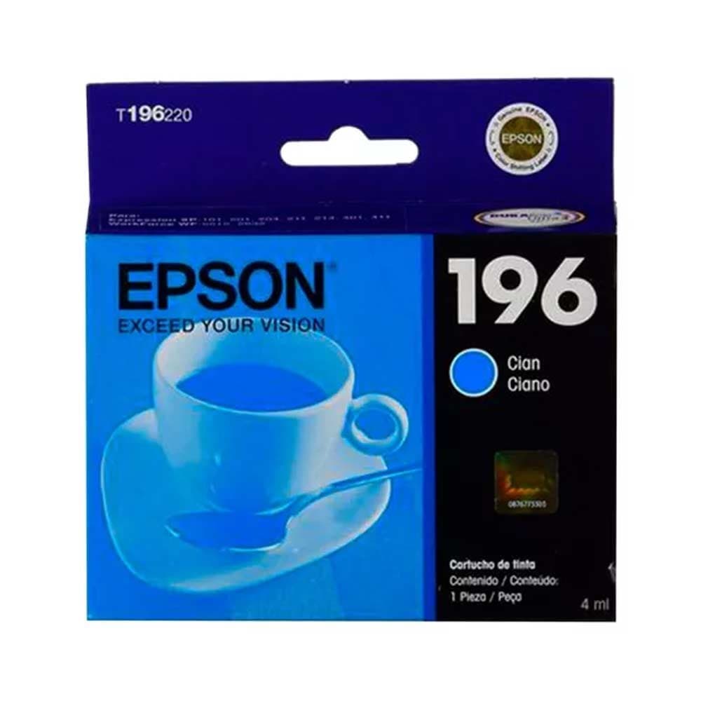 Cartucho Epson T196220 - Cyan Ink XP101/104/201/204/401 WF2512/2532, vista 1