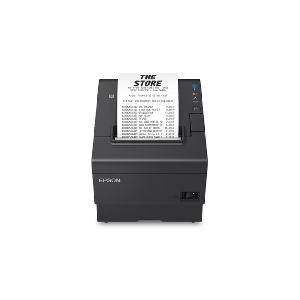 Impresora Epson Térmica de Recibos TM-T88VII-012; Puertos: USB+Ethernet+Serial, Autocortador, Ancho: 80mm/58mm, Velocidad: 500mm/s, Incluye fuente (4 años de Garantía), vista 1