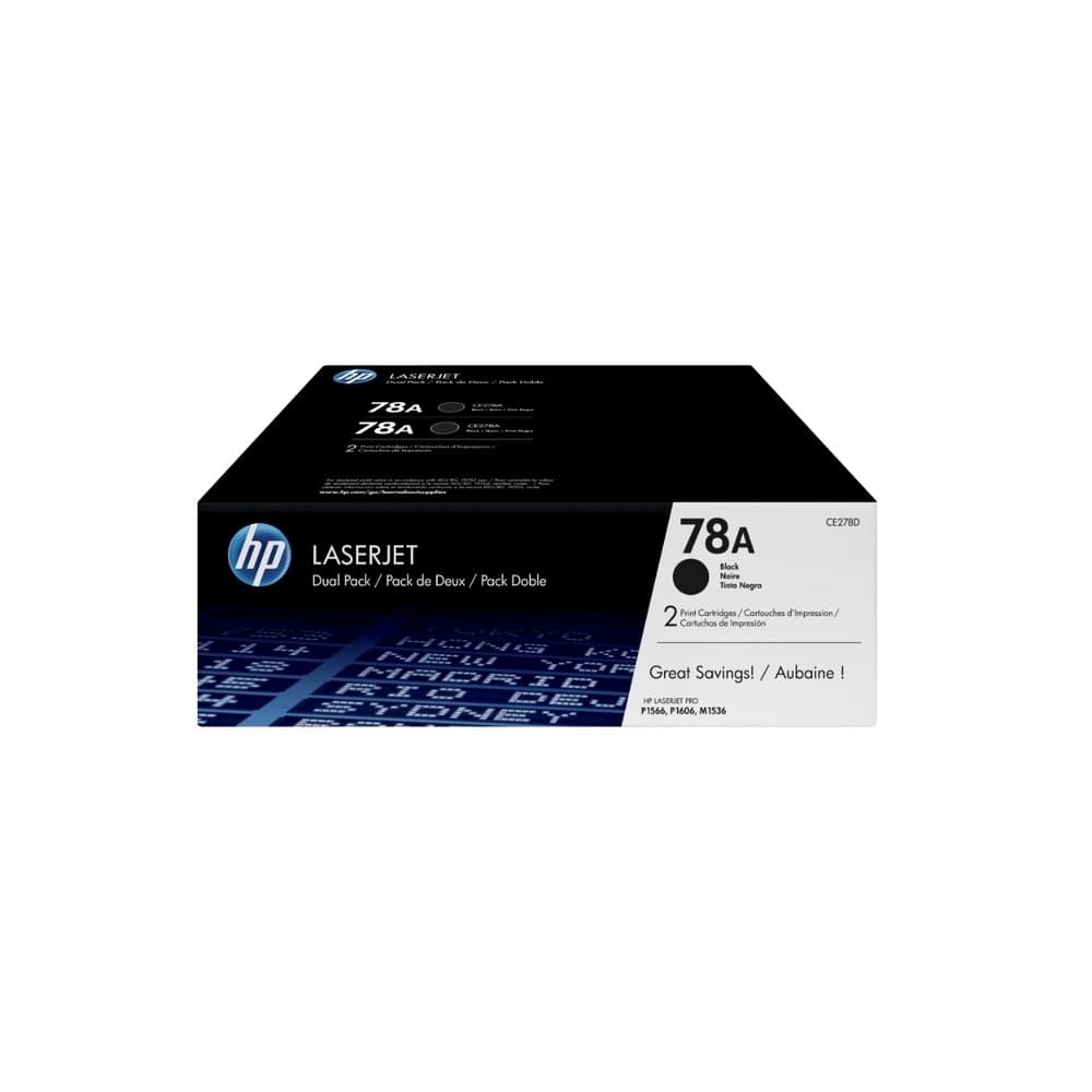 TONER HP NEGRO LJ P1566P1606M1536 2100 PAG X 2 UNIDADES, vista 1