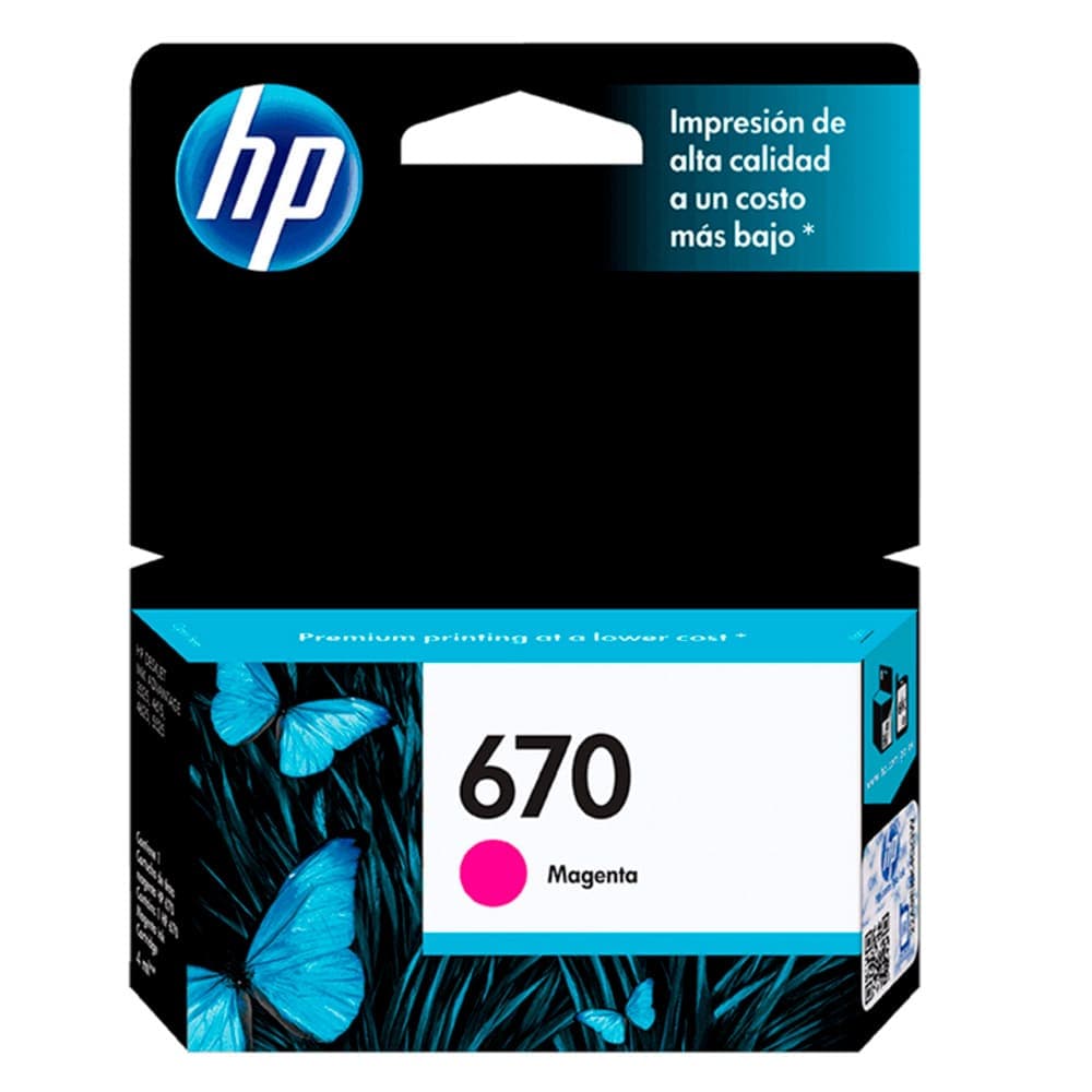 CARTUCHO HP MAGENTA  670 HP Deskjet Ink Advantage 3525 4615 4625 5525 300 PAG, vista 1