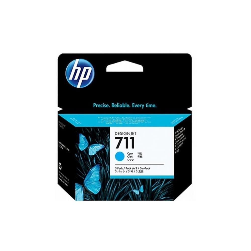 Pack de ahorro de 3 cartuchos de tinta DesignJet HP 711 de 29 ml cian, vista 1
