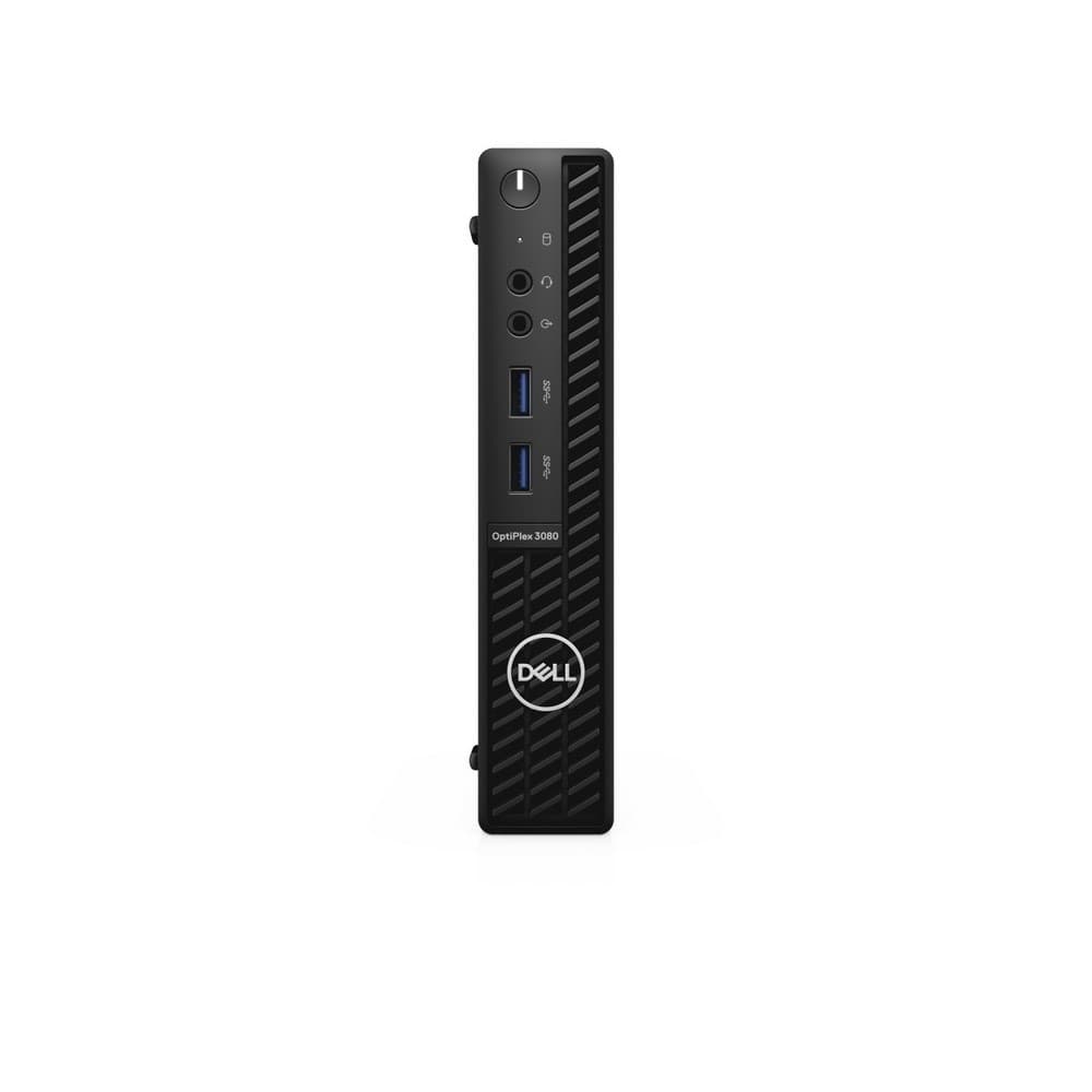 PC Dell OptiPlex 3080 MFF, Intel i5-10500T de décima generación (6 núcleos, caché de 12 MB, 2,3 GHz a 3,8 GHz, 35 W), 8GB, 1x8GB, memoria DDR4 no ECC, SSD PCIe C35 M.2 de 256 GB (2230), Windows 10 Pro 64bit Inglés, francés, español, Sin tarjeta LAN inalámbrica, 3 años de servicio de hardware con OnSite, vista 1