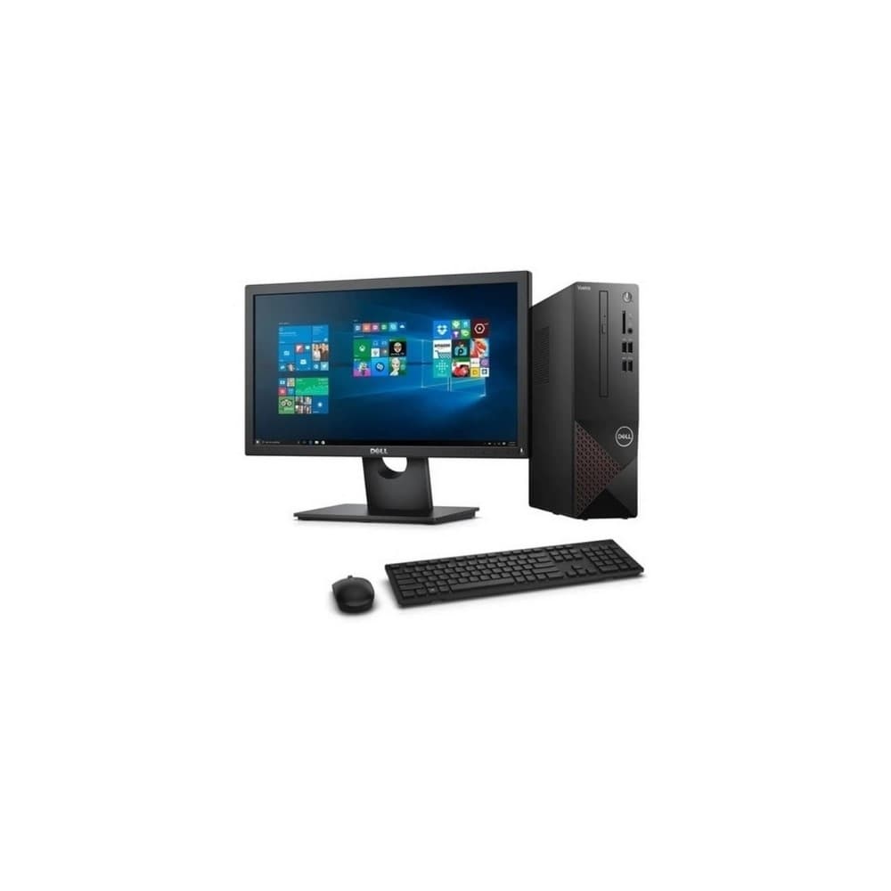 PC Dell Vostro 3681 SFF, Intel Core i3-10100 de décima generación (4 núcleos, caché de 6 M, 3,6 GHz a 4,3 GHz), 4GB 3200MHz (4Gx1) 2666MHz Ach, Disco duro SATA de 3,5 pulgadas, 1 TB y 7200 rpm, Windows 10 Pro 64bit Inglés, francés, español, Unidad de DVD de carga en bandeja (lee y escribe en DVD / CD), 802.11ac 1x1 WiFi y Bluetooth, 1 año de servic, vista 1