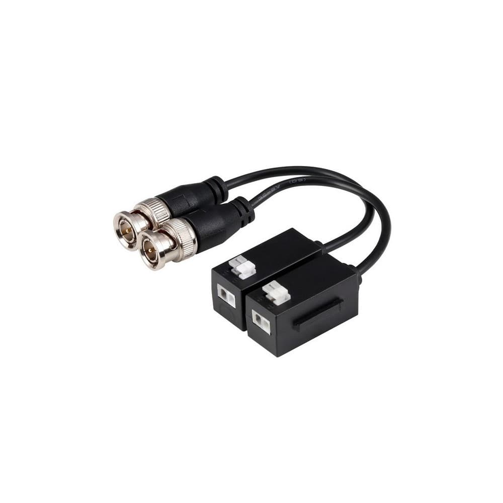 Par de Video balun pasivo HDCV/CVBS/AHD/TVI, 720P/1080P/4MP/5MP/4K, 400mts a 1Mpx, 250mts a 2Mpx, 200mts a 4Mpx (RG59), vista 1