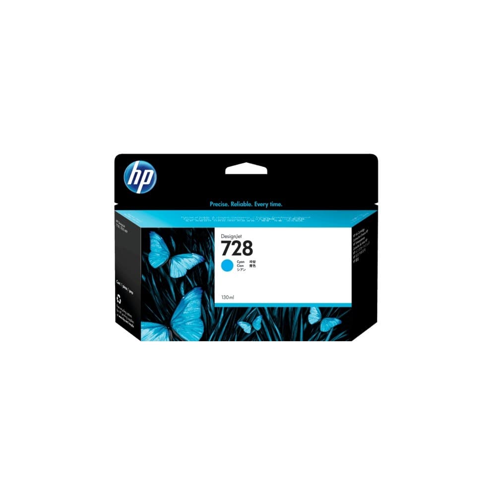Cartucho de tinta HP 728 DesignJet cian de 130 ml, vista 1
