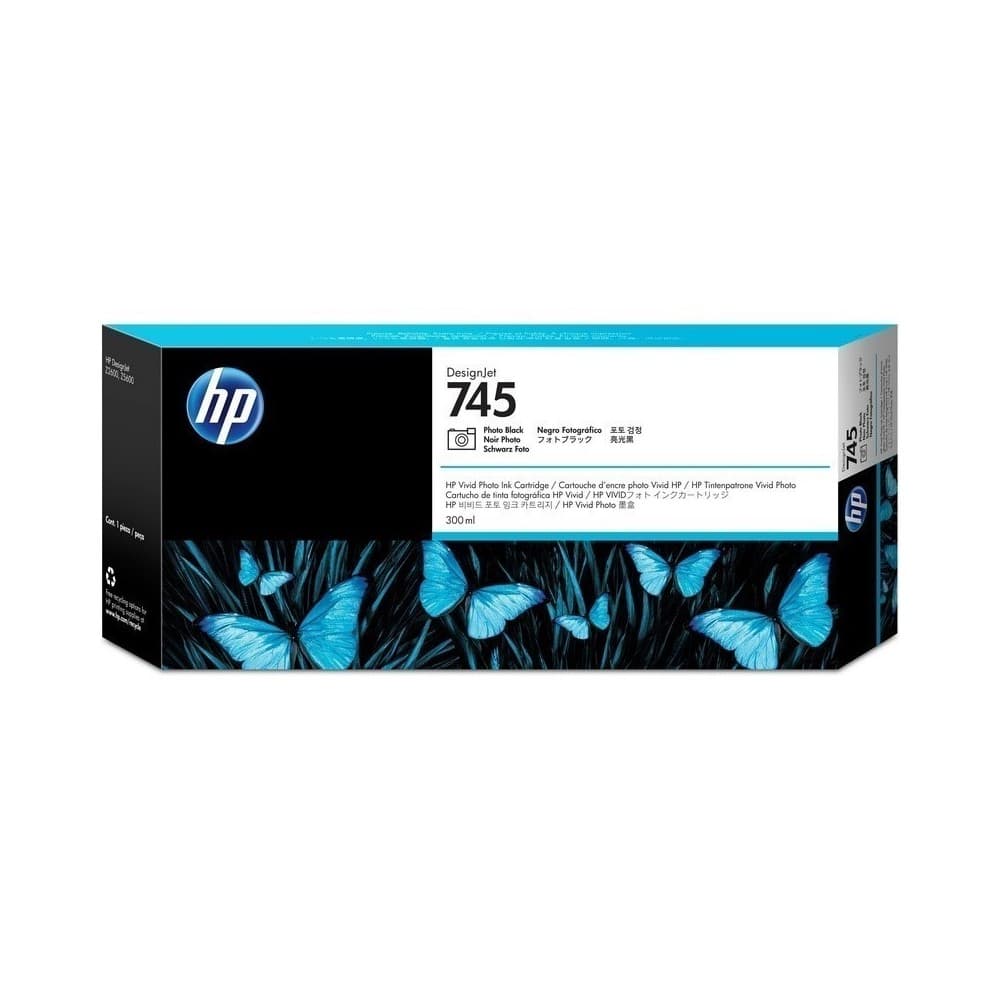 Cartucho de tinta DesignJet HP 745 de 300 ml negro fotográfico, vista 1