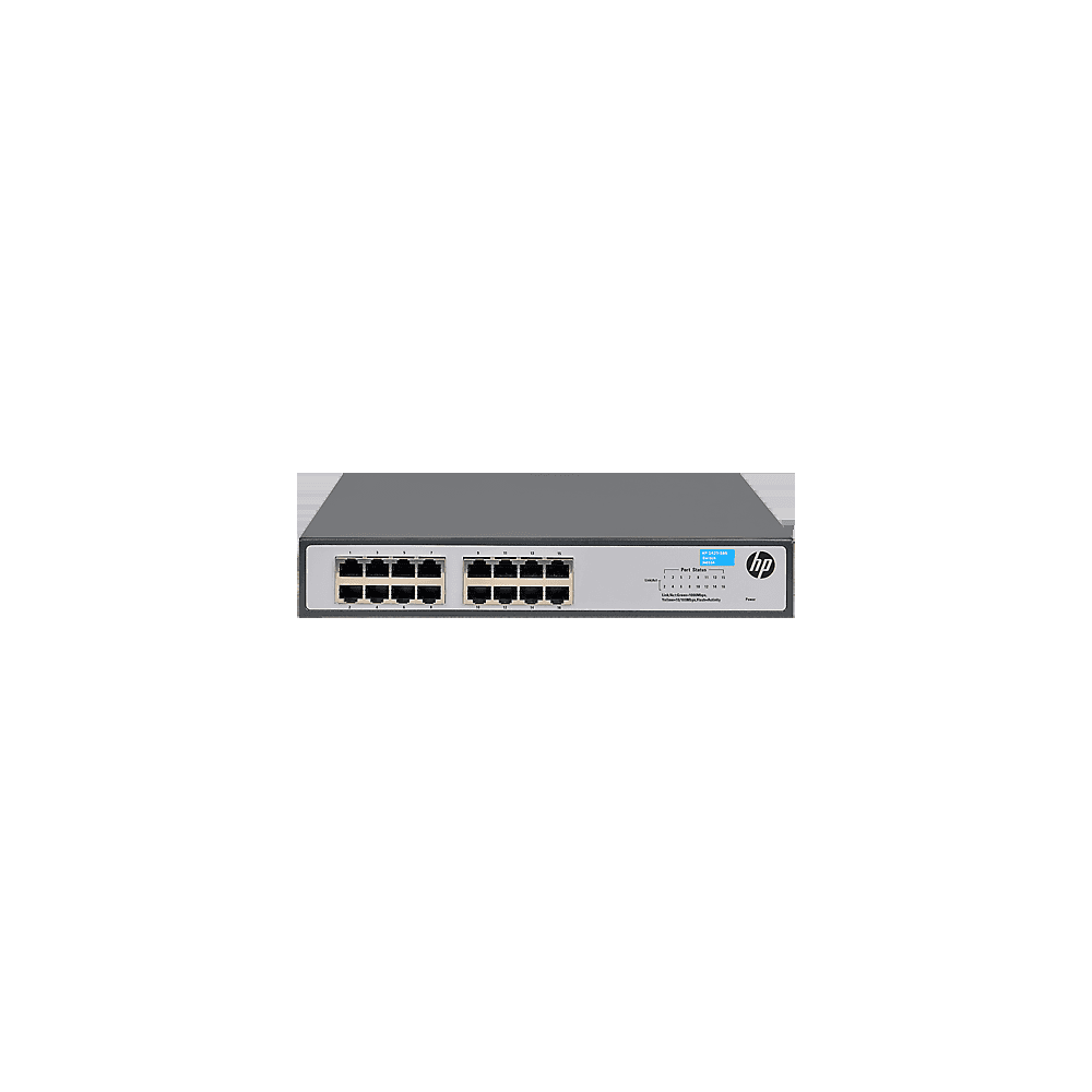 Switch HP 1420-16G, 16 10/100/1000, No adminitrable, Capa 2, no apilable, no PoE, vista 1