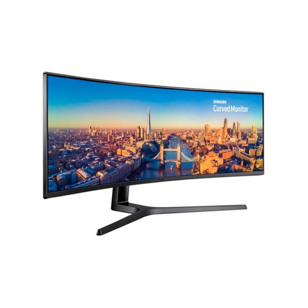 Monitor Samsung  Curvo gamer  49  Panel  VA  Color Negro   5120 x 1440,    1 ms  Tasa de refresco  240 HZ   Display Port  (x2)  Version1.4, HDMI (x1), Version 2,0 Auriculares, vista 1