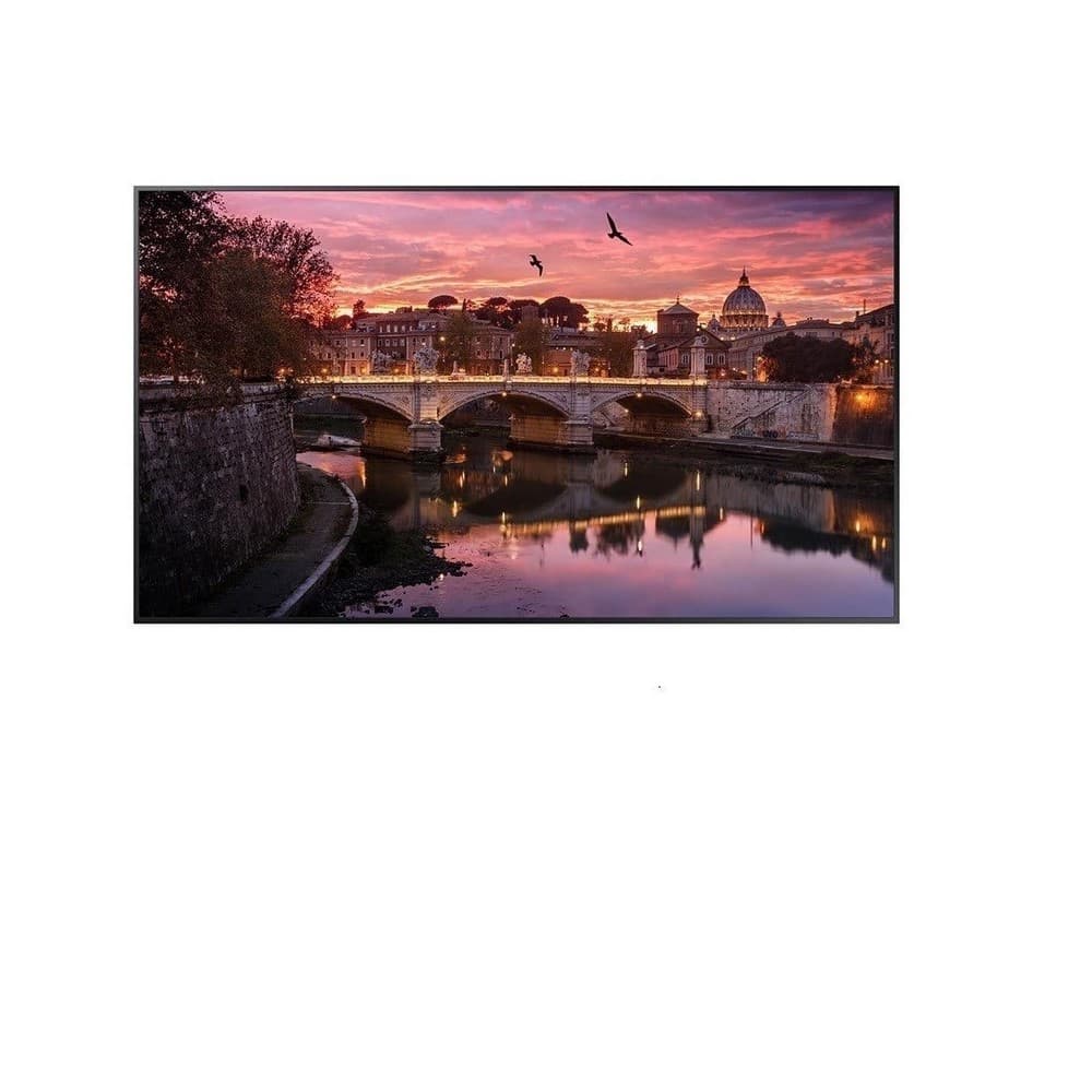 Monitor Industrial Samsung  QB75R,Tamaño: 75, Resolución 3840x2160 (16:9) 4K UHD, Brillo 350nit, Contraste: 4000:1,Certificación IP 5x, Características: uso 16 horas/día, soporte UHD,MagicInfo S6, SSSP 6.0, altavoces 10Wx2., Wi-fi ready, Entradas: DVI-D, Display Port 1.2 (1), HDMI 2.0 (2), HDCP2.2, Stereo mini Jack, USB 2.0 x 2, Salidas: Audio Min, vista 1