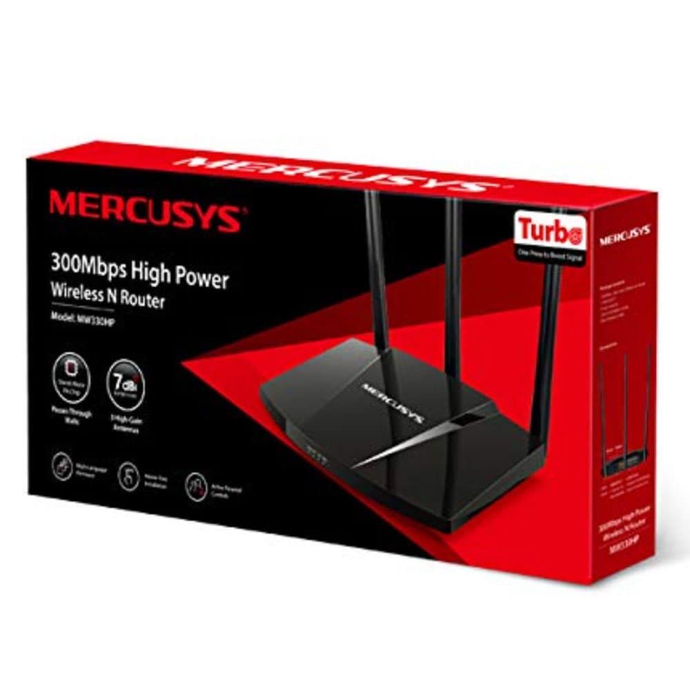 Router Mercusys Inalambrico Alta Potencia 300Mbps 3 antenas externas., vista 1