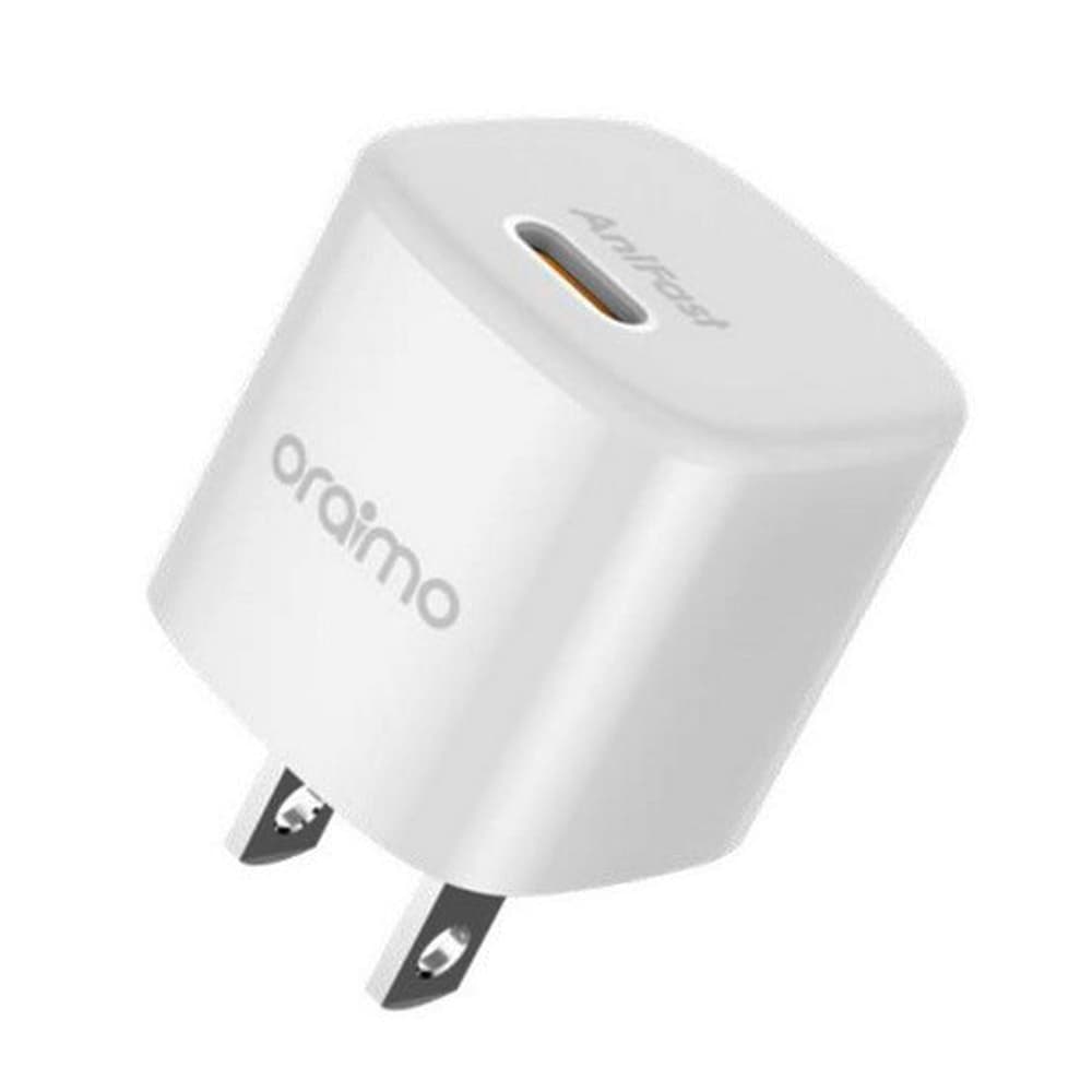 Cargador oraimo carga rapida 20w blanco, vista 1