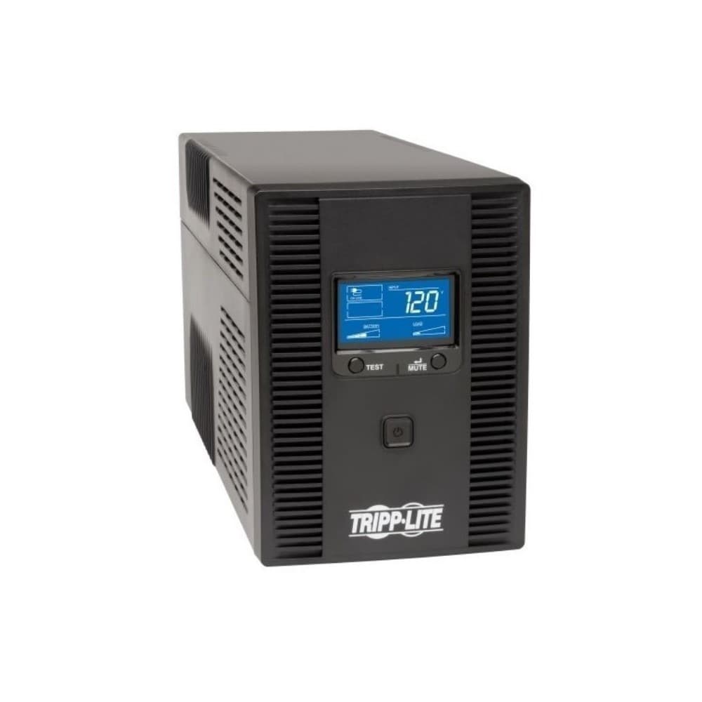 UPS interactivo en torre de 120V, 1500VA /  810 W con pantalla LCDMantiene la salida CA derivada de la batería durante fallas en el suministro eléctrico, vista 1