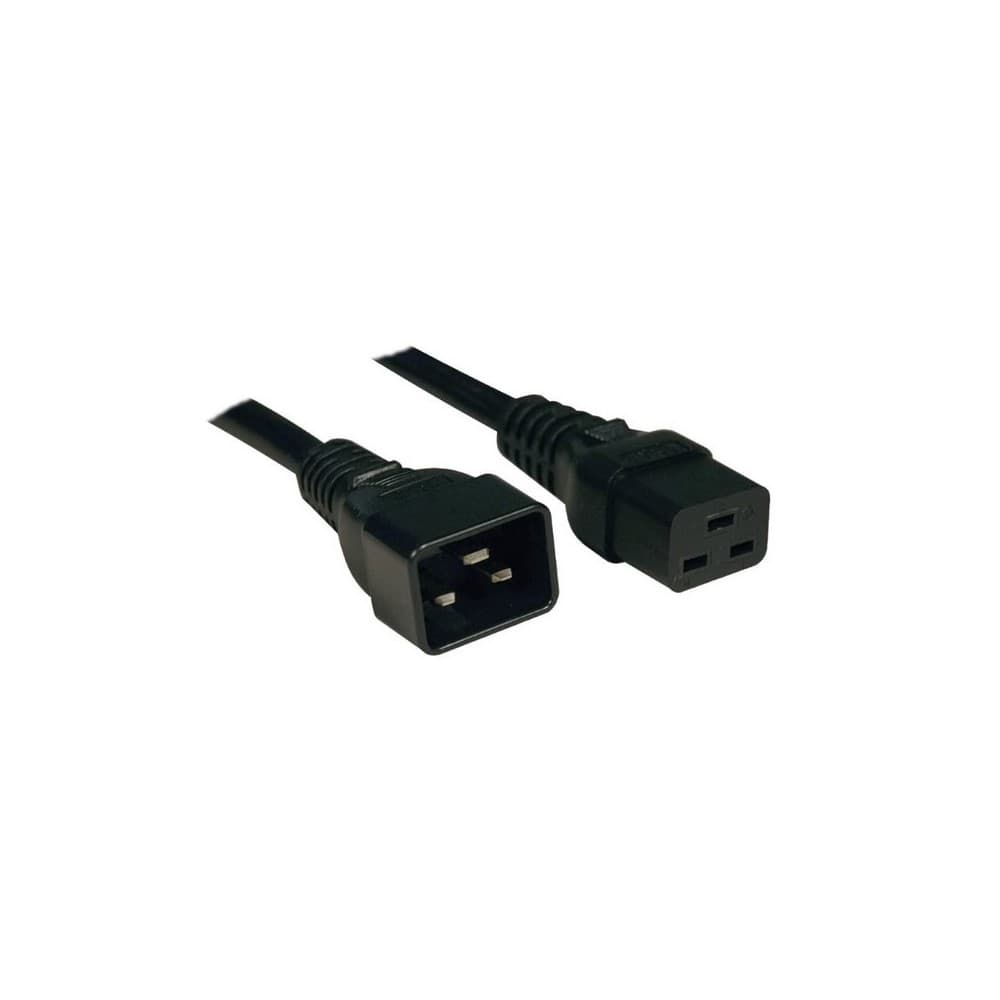Cable de Extensión de Alimentación, C19 a C20 - Servicio Pesado, 20A, 250V, 12 AWG, 1.83 m [6 pies], Negro, vista 1