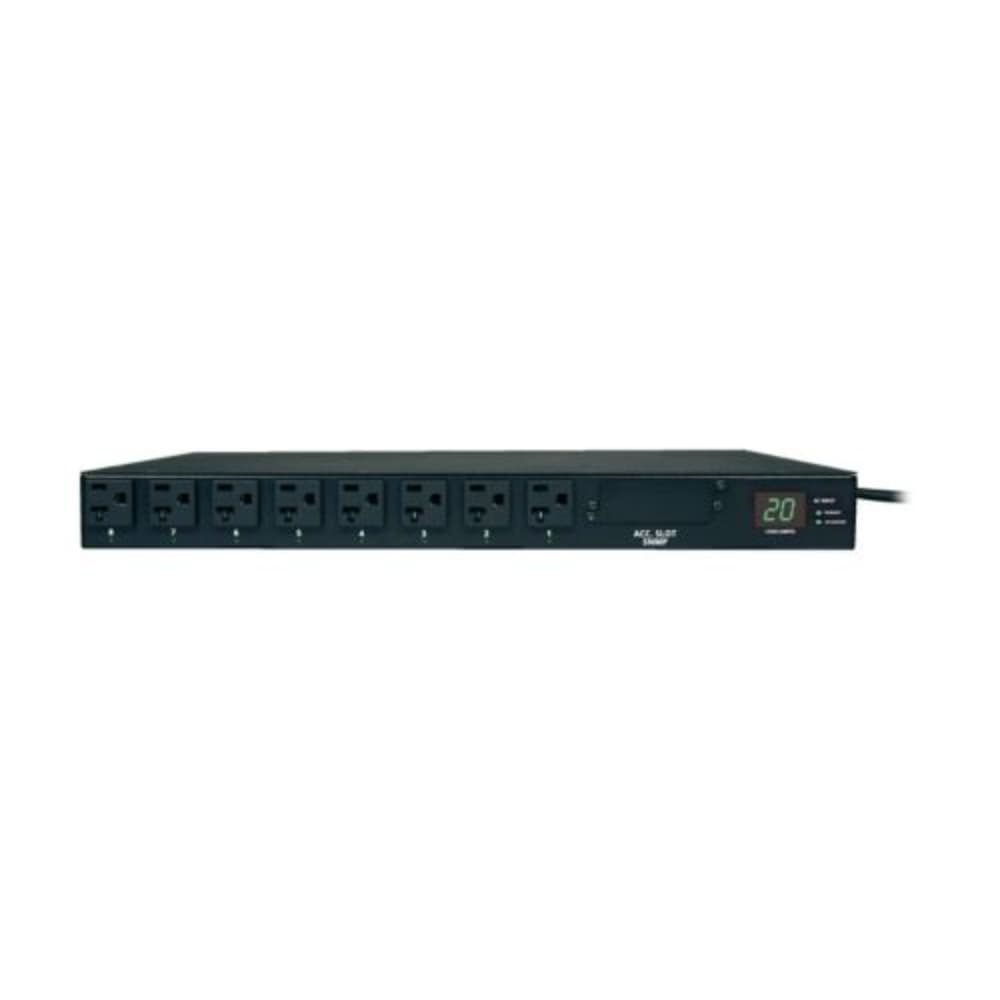 PDU Monofásico con Medidor Digital de Corriente / ATS - Switch de Transferencia Automática, 20A 120V, Instalación Horizontal 1U, vista 1