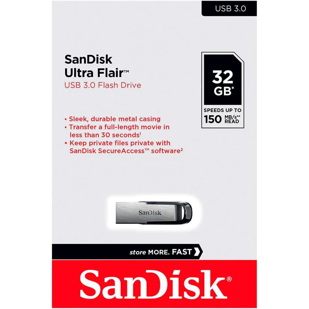 Memoria USB SanDisk Ultra Flair 3.0 32GB, vista 1
