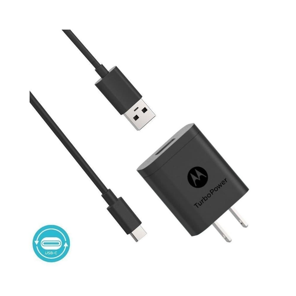 Cargador de pared Motorola TurboPower 18 USB-A w/ 1m USB-C cable, vista 1