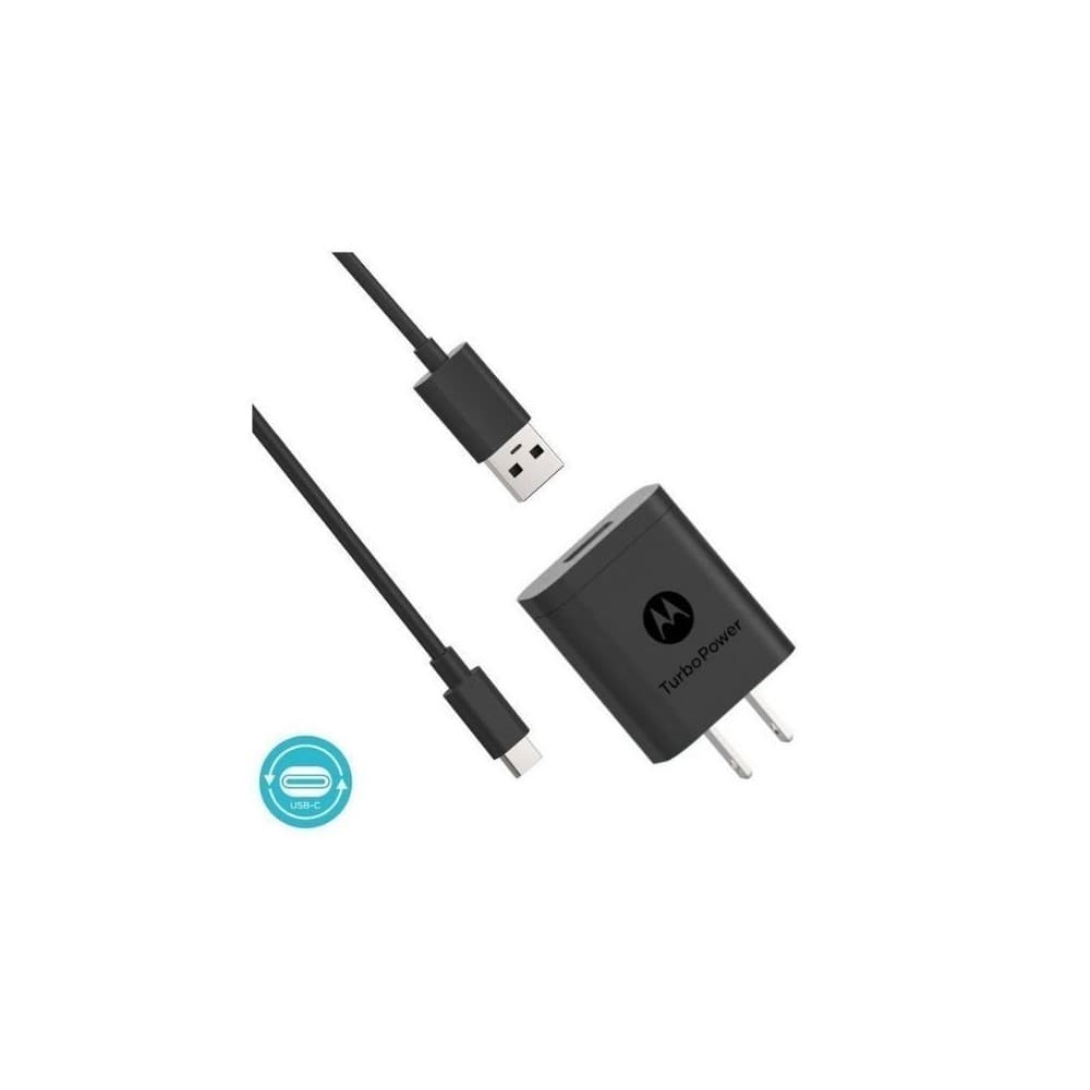 Cargador de pared Motorola TurboPower 18 USB-A w/ 1m USB-C cable, vista 1