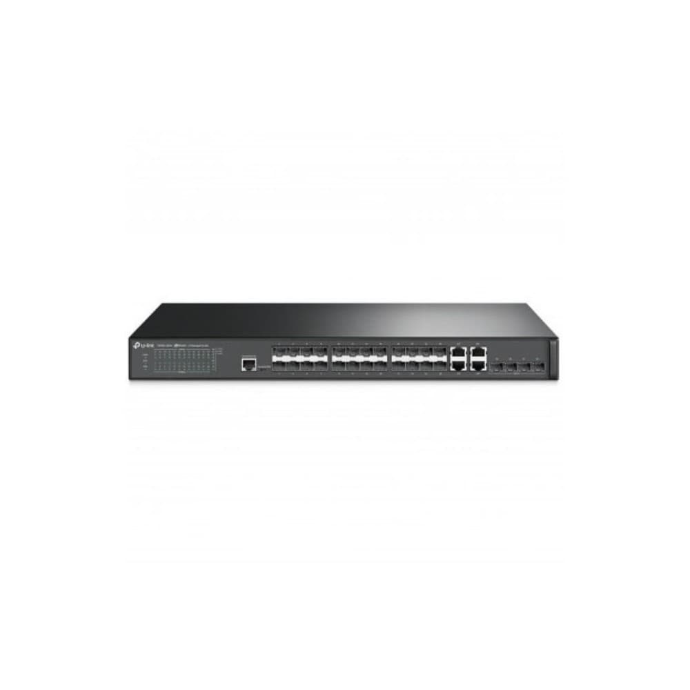 Switch TP LINK Gestionable Gigabit L2 JetStream de 28 Puertos Gigabit SFP, vista 1