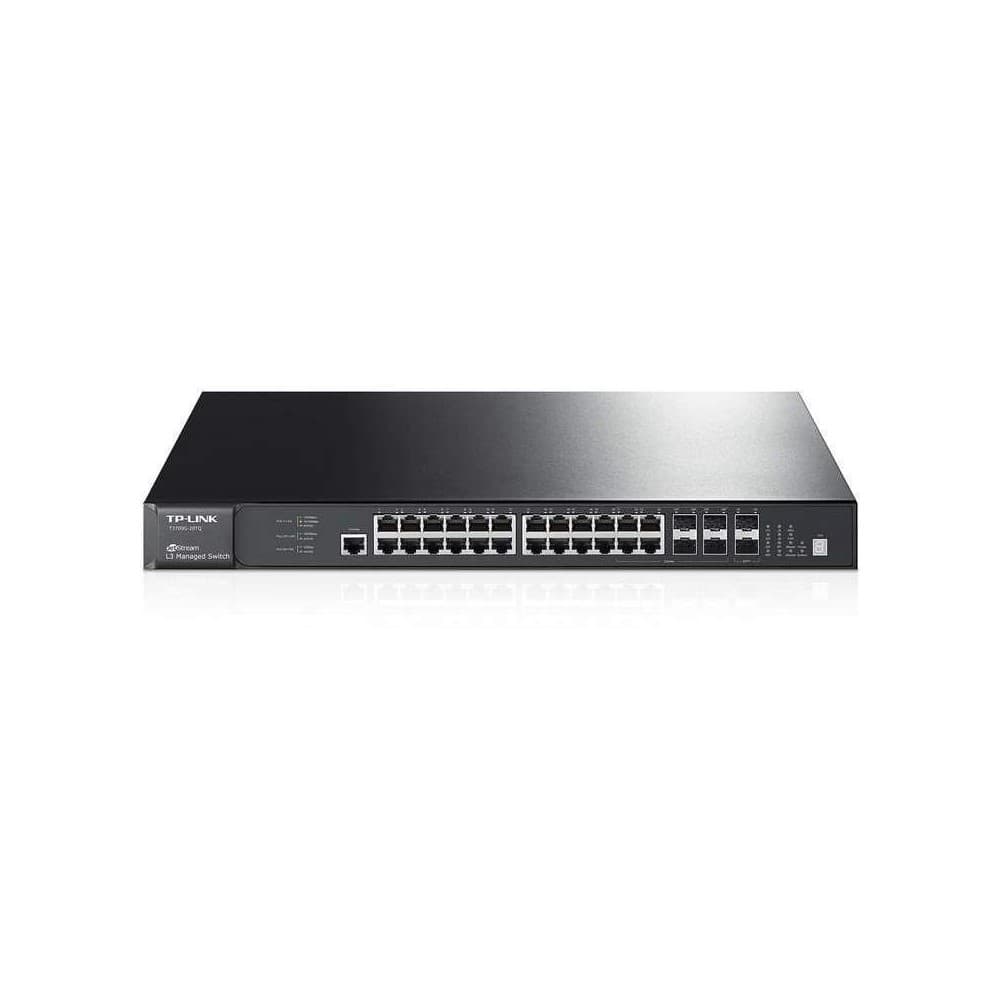 Switch TP-LINK Administrable Gigabit L3 Apilable JetStream de 28 puertos, vista 1