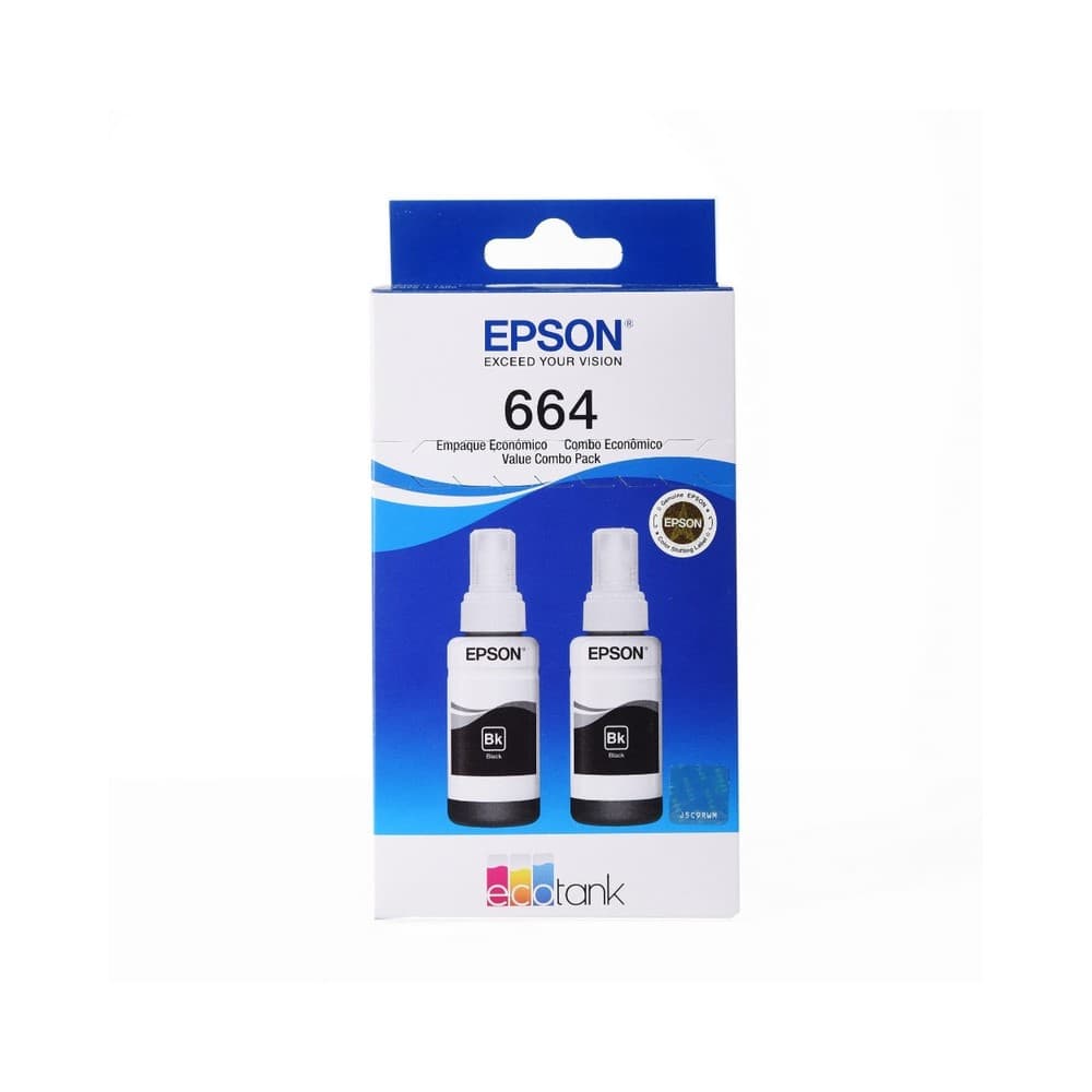 Botella Epson T664120 - Multipack 2 botellas Negras IMPRESORA EPSON L200/210/350/355/555 (4.500 paginas), vista 1