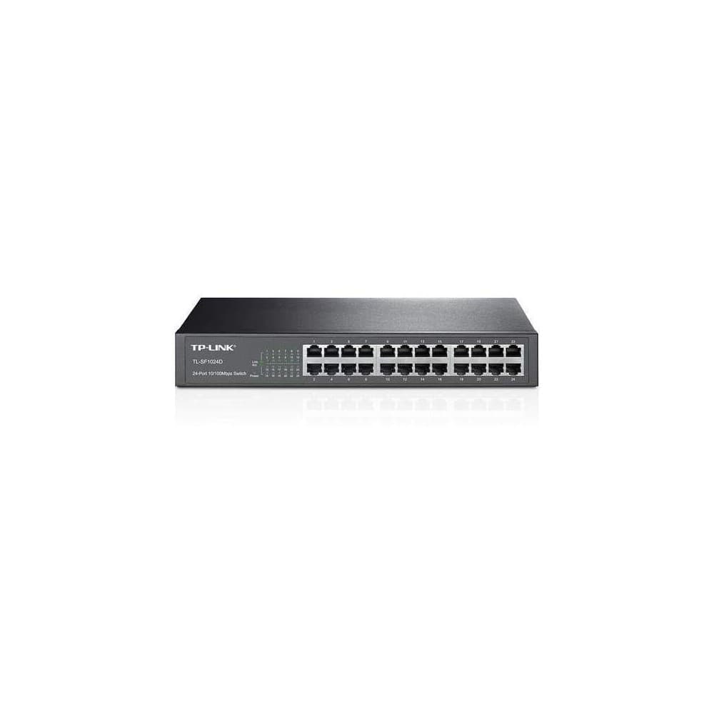 Switch TP LINK NO administrable 24 puertos a 10/100Mbps para montaje en rack, vista 1