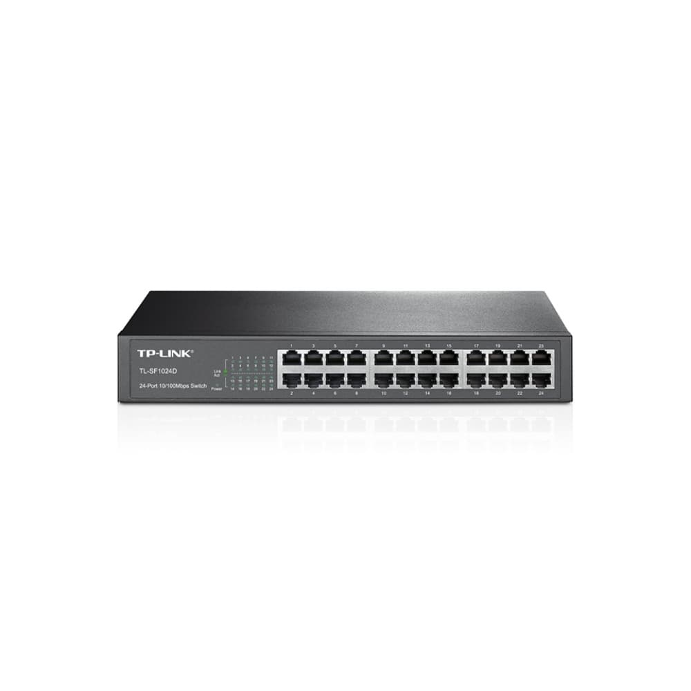 Switch TP-LINK NO administrable 24 puertos Fast Ethernet de escritorio y para montaje en rack, vista 1