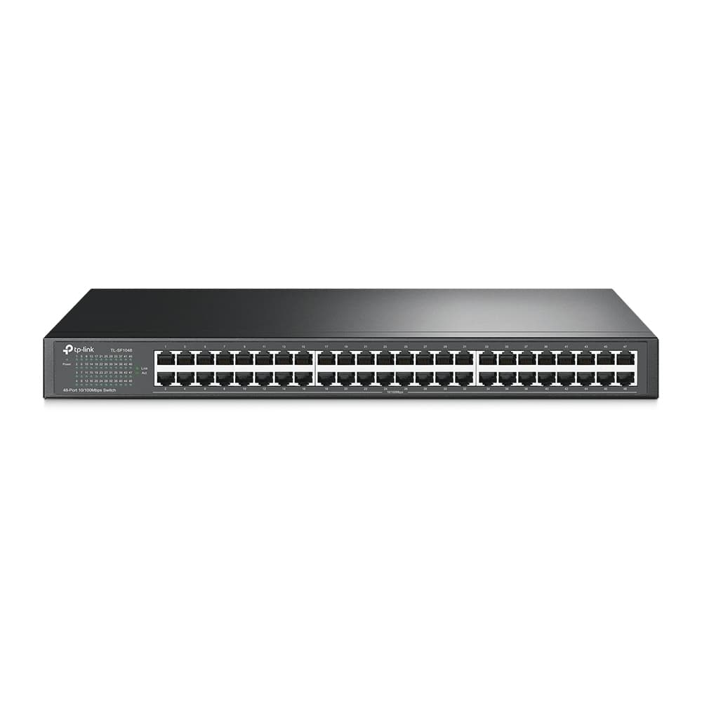 Switch TP-LINK NO administrable 48 puertos RJ45 10/100 Mbps para rack, vista 1