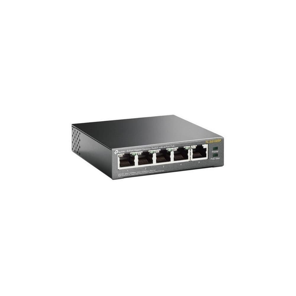 Switch TPLINK de escritorio Gigabit 5 puertos con  4 POE, vista 1