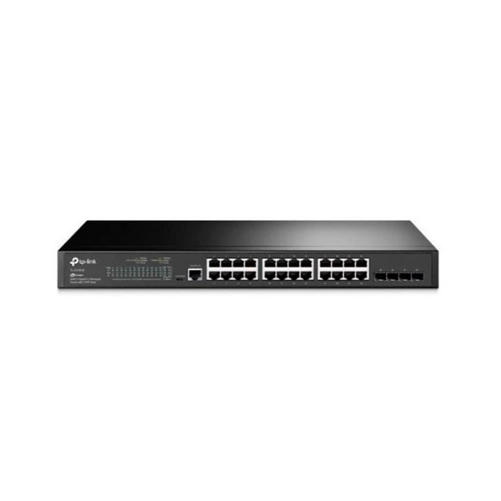 Switch TPLINKSMB administrable 24 Puertos Giga 24 Puertos L2+ con  4 Ranuras SFP, vista 1