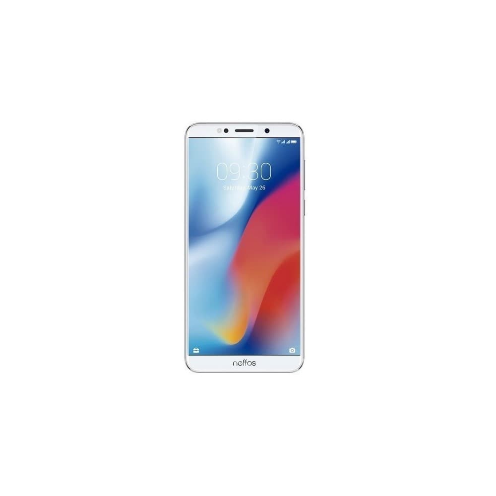 Celular NEFFOS C9 Color Plateado, Pantalla Infinita 5.99 HD Cámara frontal 8 MP, trasera 13 MP PDAF Autoenfoque, Memoria RAM 2GB, ROM 16GB, Soporta Micro SD 128 GB, Procesador de 64 Bits Quad Core Cortex-A53 1.5 GHZ, Batería 3840 mAh, Dual Sim 4G, Android 8.1, Desbloqueo Facial, Lector de Huella resistente al agua y aceite Garantía de 12 meses., vista 1