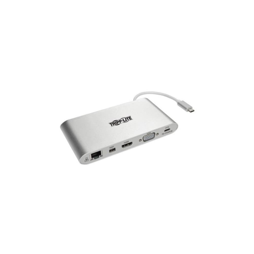 Estación de Conexión USB C, Dos Pantallas - 4K HDMI / mDP, VGA, USB 3.2 Gen 1, Hub USB A y USB C, GbE, Tarjeta de Memoria, Carga PD de 100W, vista 1