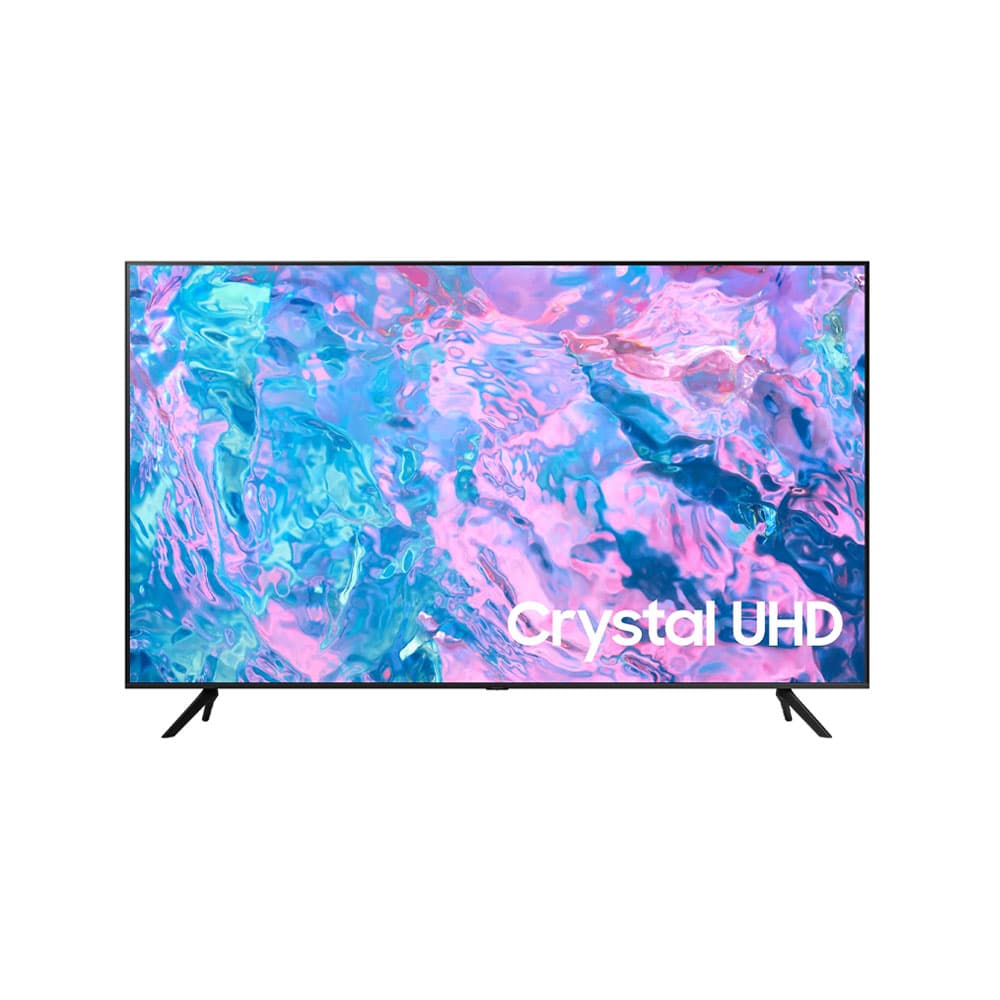 Televisor Samsung FLAT LED Smart TV 65 pulgadas Crystal UHD 4K  /3,840 x 2,160 /HDR / DVB-T2 /LAN /WIFI 5 / Bluetooth 5.2 / Google Meet / AirPlay 2 /modo ambiente/ Modo Juego/ HDMI x 3/ USB x1 /abre y edita archivos de Office/ Garantía 1 año, Ficha técnica completa en www.samsung.com.co, vista 1