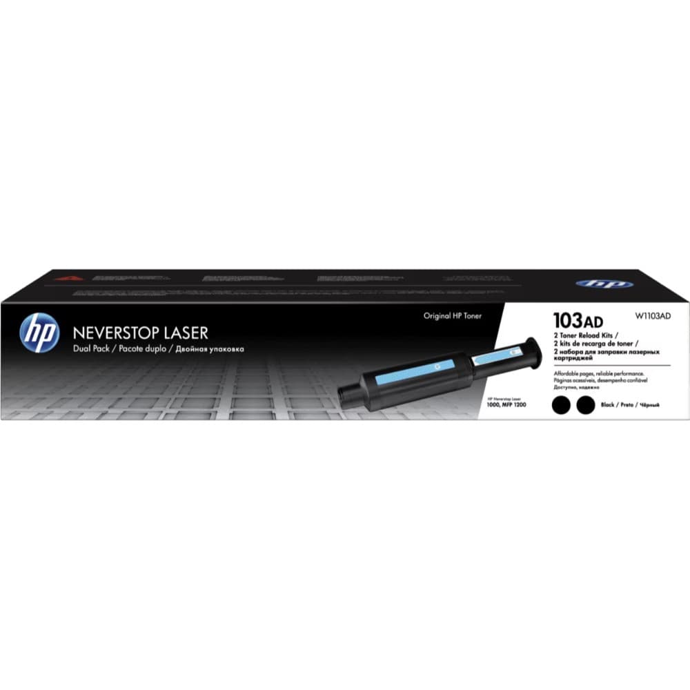 KIT HP REGARGA DE TONER NEGRO NEVERSTOP LASER 1000, 1200  2.500 PAG X 2 UNIDADES, vista 1