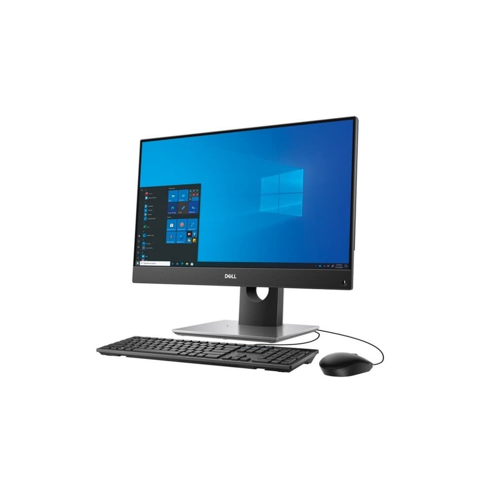 Dell Optiplex AIO 5490 Intel Core i5-10500T (6 núcleos, caché de 12 MB, 2,3 GHz a 3,8 GHz, 35 W), 8GB, 1x8GB, memoria DDR4 no ECC, Unidad de disco duro SATA de 1 TB a 7200 rpm de 2,5 pulgadas, Windows 10 Pro Inglés, francés, español, 23,8 "FHD 1920 x 1080 IPS antirreflejo no táctil, cámara, UMA, fuente de alimentación de bronce, DAO, Intel Wi-Fi 6, vista 1