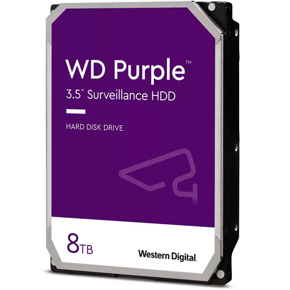 Disco Duro Western Digital PURPLE 8TB 5640RPM SATA 6Gbs Cache 128 MB 3,5in videovigilancia trabajo 24/7, vista 1