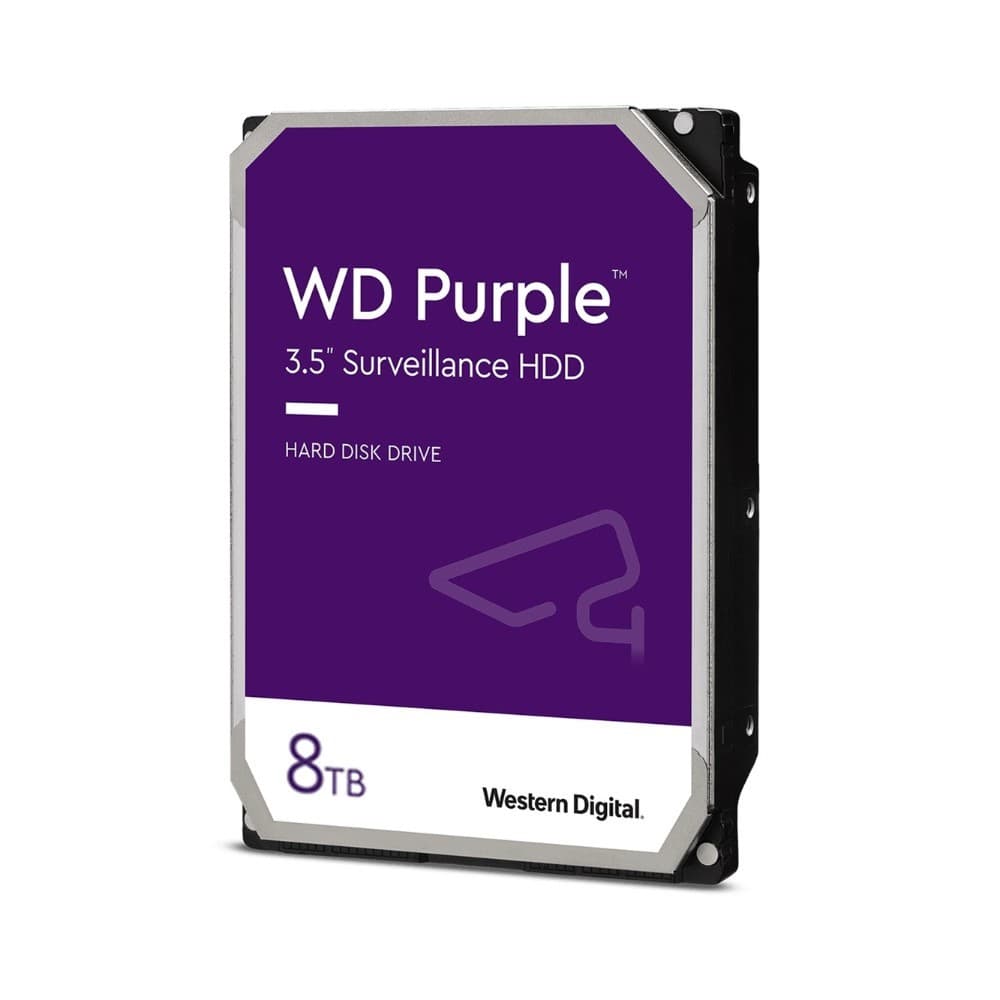 Disco Duro Western Digital PURPLE 8TB 5640RPM SATA 6Gbs Cache 128 MB 3,5in videovigilancia trabajo 24/7, vista 1