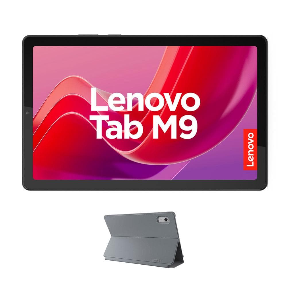 Tablet Lenovo M9 TB310FU Pantalla 9" Pulgadas HD Conectividad WIFI Memoria 4GB + Almacenamiento 64GB Color Gris Incluye Folio y Film, vista 1