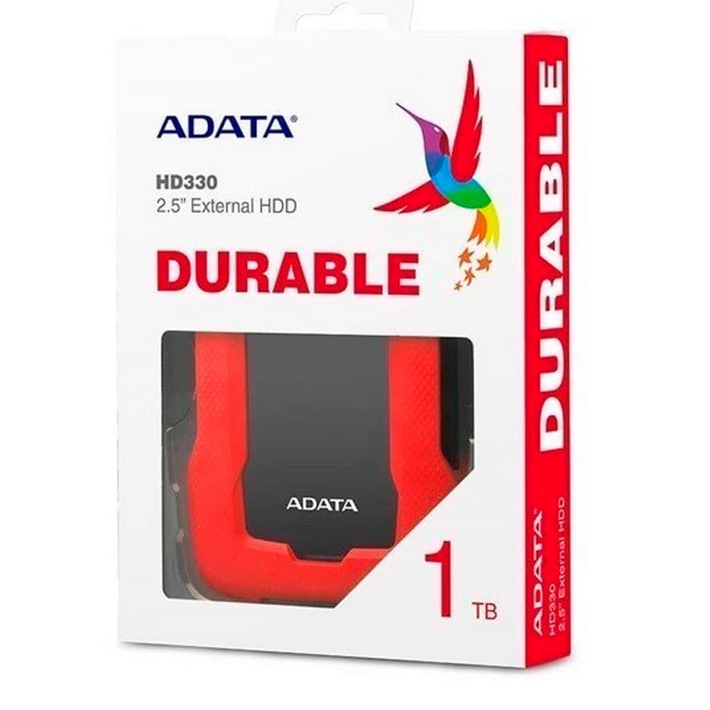 ADATA DISCO EXTERNO ANTIGOLPES/SALPICADURAS HD330 1TB ROJO, vista 1