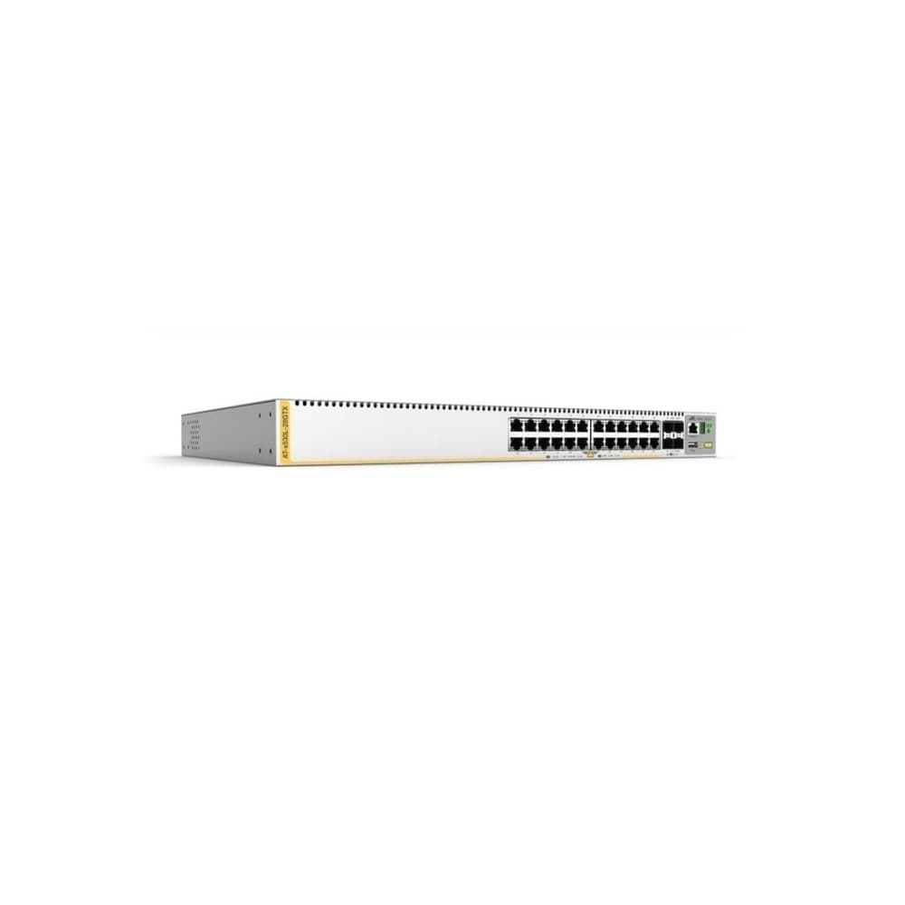 Switches Allied telesis L3 Stackable Switch, 24x 10/100/1000-T, 4x SFP+ Ports and dual fixed PSU, US Power Cord, vista 1