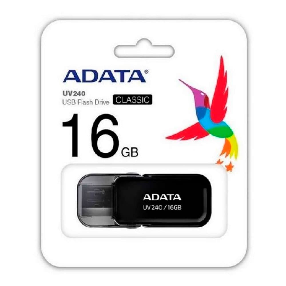 MEMORIA ADATA USB 2.0 UV240 ESCUALIZABLE 16GB NEGRA, vista 1