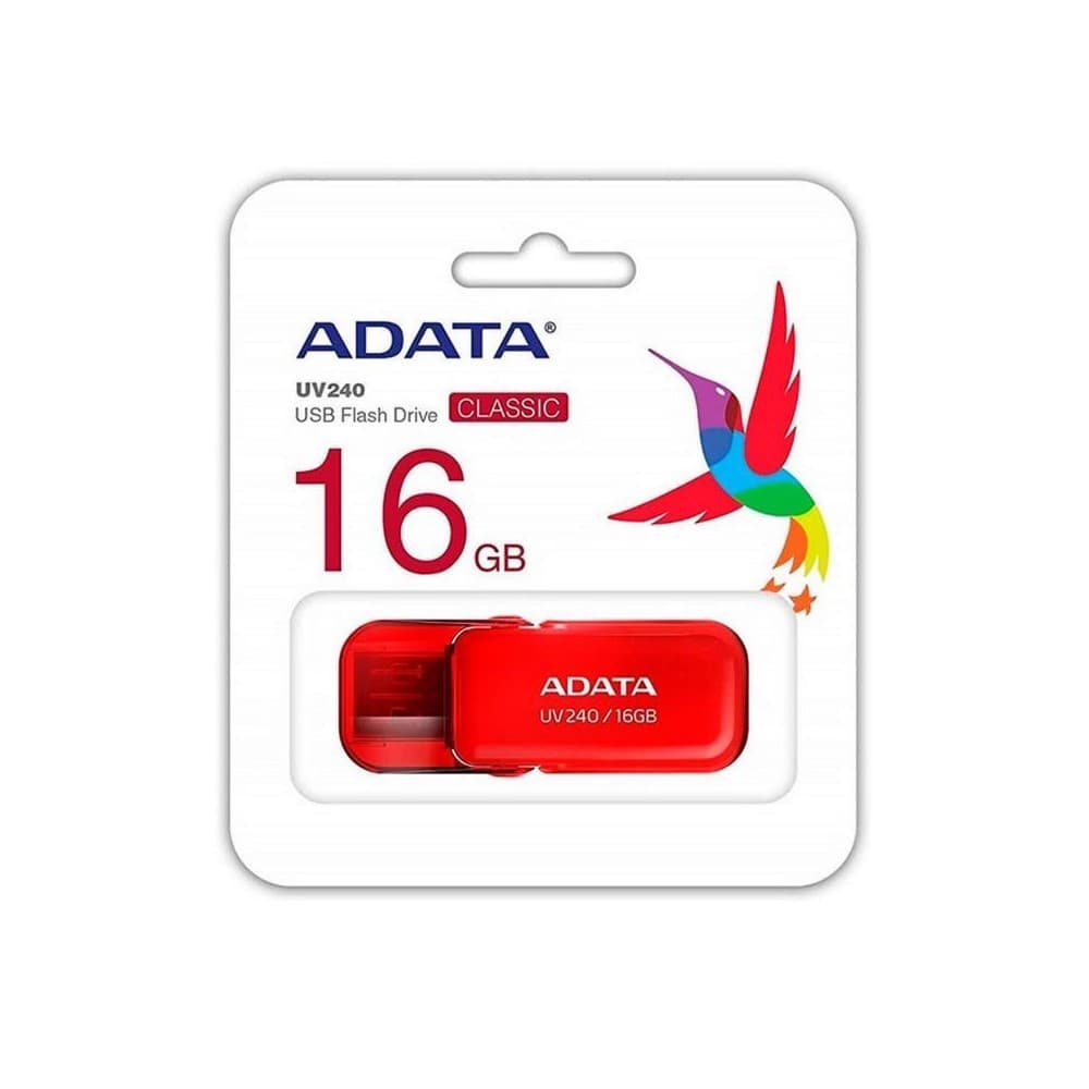 MEMORIA ADATA USB 2.0 UV240 ESCUALIZABLE 16GB ROJA, vista 1