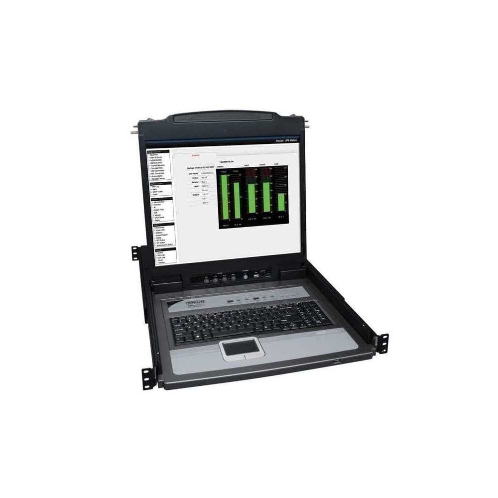 Consola multiplexor KVM - Consola multiplexor KVM NetDirector para montar en rack 1U de 16 puertos,, vista 1