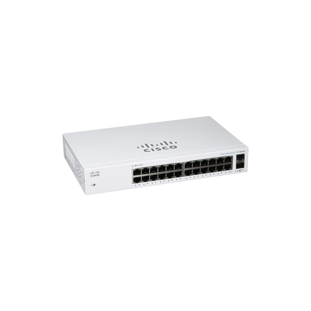 Cisco Business 110 Series Unmanaged Switch, 24-port GE, 2x1G SFP Shared (CBS110-24T), vista 1