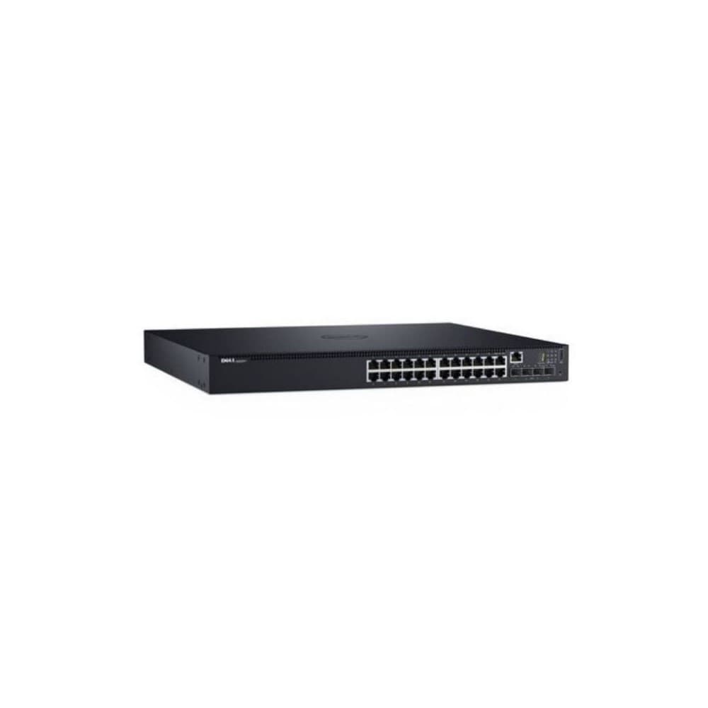 Switch Dell Networking N1524P 24 ports GbE Base-T PoE/PoE+ (up to 500W total), 4 port SFP+, Rack Mount Kit, L3 Lite, OS6, Web Managed & CLI, Stackable (up to 4), Lifetime Limited Warranty, No Installation // Cable SFP+ to SFP+ 0.5m Included to Stack, vista 1